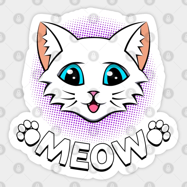 Kitty Meow Sticker by Alex Birch